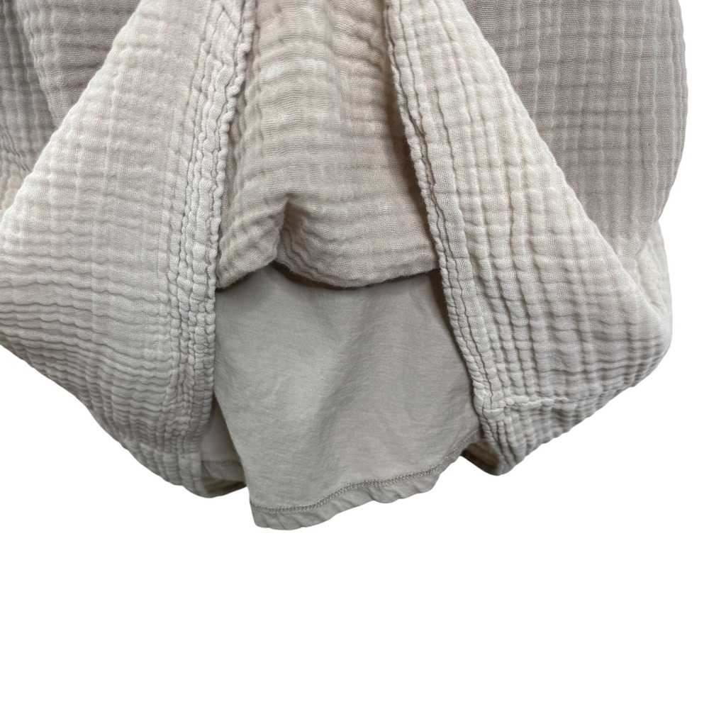 Michael Stars Cotton Gauze Smocked Mini Dress Beige‎ Lagenlook Minimalist S - Picture 9 of 14